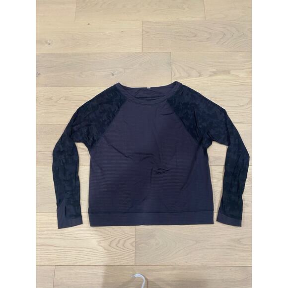 Lululemon Tops - Lululemon Black Micro Stripe Run For Days Long Sleeve Athletic Athleisure Top